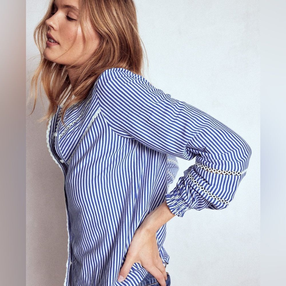 Boden Trim Detail Jersey Shirt XS - Picture 2 of 12